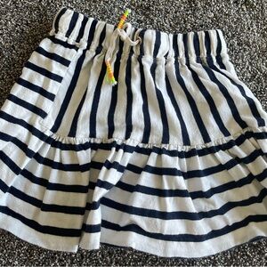 Gently Used Girl’s Size 4-5 Crewcuts Navy and White Striped Skirt